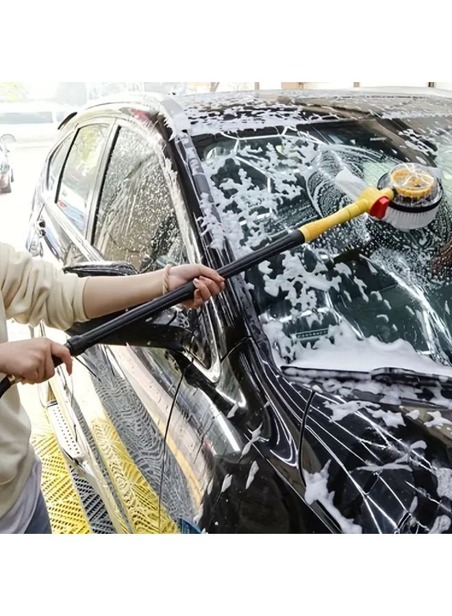 Blue Car Wash Brush Kit 360 Auto Rotating Adjustable High Pressure Vehicle Cleaning Tool - Image 1